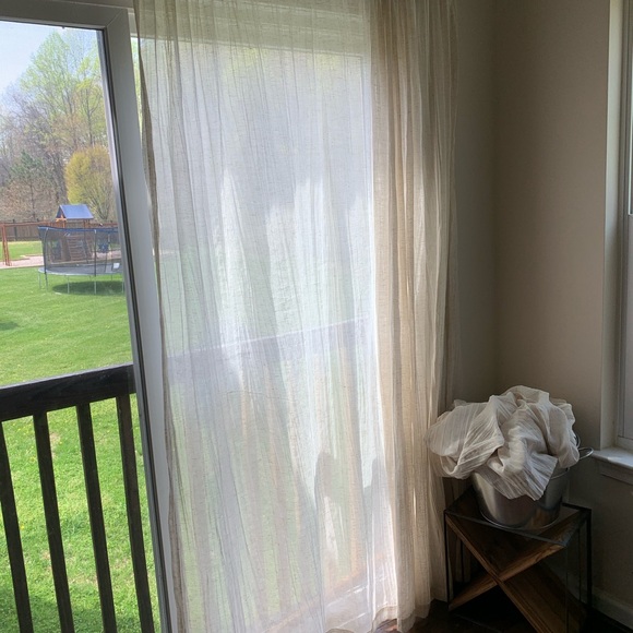 Semi-sheer linen blend curtains. - Picture 2 of 4